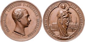RDR - Österreich Franz Joseph I. 1848-1916 Bronzemedaille 1853 (v. Seidan) a.d. Kaiser 
kl.Rf. 42,9mm 41,5g f.vz