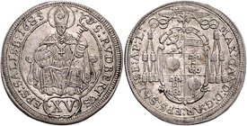 RDR - Länder - Salzburg, Erzbistum Maximilian Gandolf Graf von Khüenburg. 1668-1687 15 Kreuzer 1685 Probszt 1673. 
 ss-vz