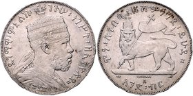 Äthiopien Menelik II. 1882-1913 Birr 1892 KM 19. 
 ss