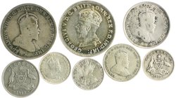 Australien Edward VII. 1901-1911 Lot von 8 Stücken: 2x Three Pence 1910 (KM 18), 2x Six Pence 1910 (KM 19), Shilling 1910 (KM 20), Florin 1910 (KM 21)...