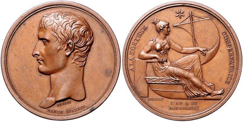 Frankreich Consulat 1799-1804 Bronzemedaille 1803 (L'an 4) (v. Brenet) a.d. Best...