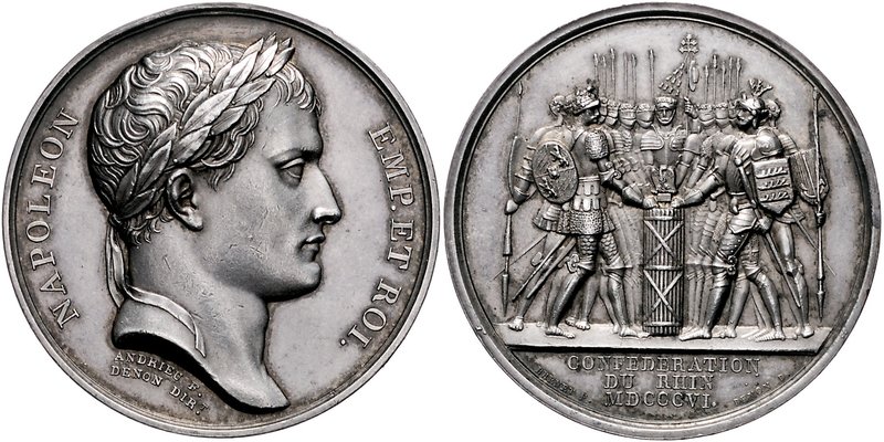 Frankreich Napoléon I. 1804-1815 Silbermedaille 1806 (v. Andrieu/Brenet) auf die...