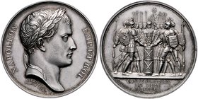Frankreich Napoléon I. 1804-1815 Silbermedaille 1806 (v. Andrieu/Brenet) auf die Gründung des Rheinbundes Slg. Jul. 1585. Zeitz 73 (Bronze). 
glatter...