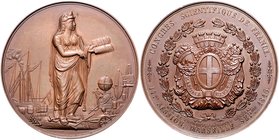 Frankreich Louis Philippe I. 1830-1848 Kupfermedaille 1846 a.d. Wissenschaftlichen Kongress von Frankreich und die 14. Sitzung in Marseille, i.Rd: Pun...