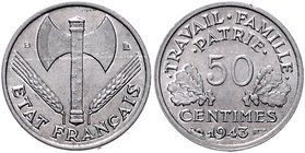 Frankreich Etat Francais 1940-1944 50 Centimes 1943 B Gad. 425. 
 f.st