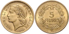 Frankreich Gouvernement provisoire 1944-1947 5 Francs 1945 C - Castelsarrasin Gad. 761. 
zap. vz-st
