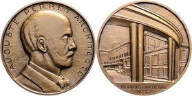 Frankreich IV. République 1947-1959 Bronzemedaille o.J. (v. A.Rivaud, entworfen 1943 aber wohl erstmals nach 1945 geprägt) a.d. Architekten Auguste Pe...