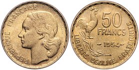 Frankreich IV. République 1947-1959 50 Francs 1954 Gad. 880. 
 vz/f.st