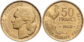 Frankreich IV. République 1947-1959 50 Francs 1958 Gad. 880. 
 vz-st