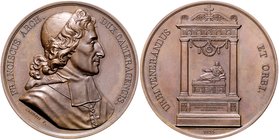Frankreich - Cambrai-Domkapitel Francois de Salignac, Erzbischof 1695-1715 Bronzemedaille 1825 (v. Caunois) a.d. Errichtung seines Monumentes in der n...