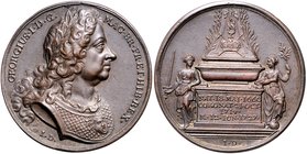Großbritannien George I. 1714-1727 Bronzemedaille 1727 (v. I.D.) auf seinen Tod 
40,0mm 27,1g vz