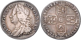 Großbritannien George II. 1727-1760 Sixpence 1757 KM 582.2. 
 ss