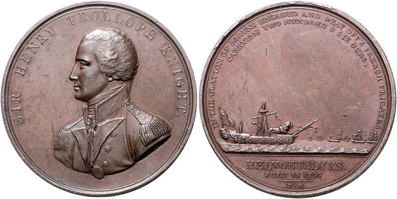 Großbritannien George III. 1760-1820 Bronzemedaille 1796 (v. Hancock) a.d. Seesi...