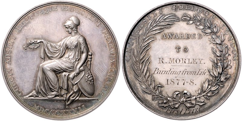 Großbritannien George IV. 1820-1830 Silbermedaille o.J. (unsign.) Prämie d. Univ...