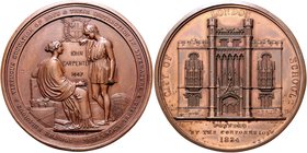 Großbritannien William IV. 1830-1837 Bronzemedaille 1834 (v. B. Wyon) a.d. Gründung der 'City of London School' 
57,4mm 110,3g vz