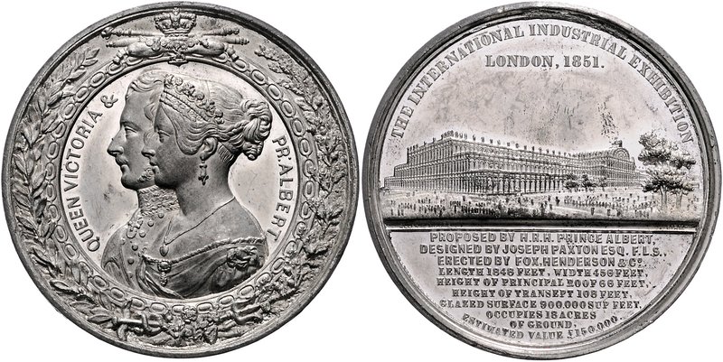 Großbritannien Victoria 1837-1901 Lot von 2 Zinnmedaillen 1851 (v. Allen & Moore...