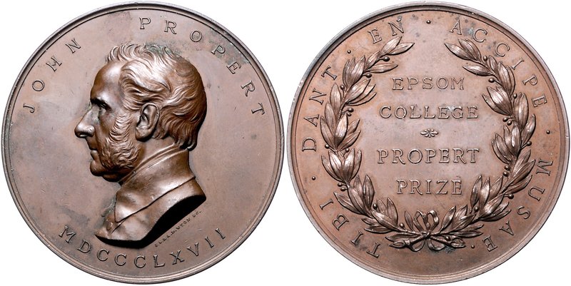 Großbritannien Victoria 1837-1901 Bronzemedaille 1867 (v. J.S & A.B. Wyon) John-...
