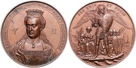 Großbritannien Victoria 1837-1901 Bronzemedaille 1881 (v. Patton/Macphail) a.d. 21. Jubiläum der Freiwilligenbewegung 
63,2mm 103,2g vz+