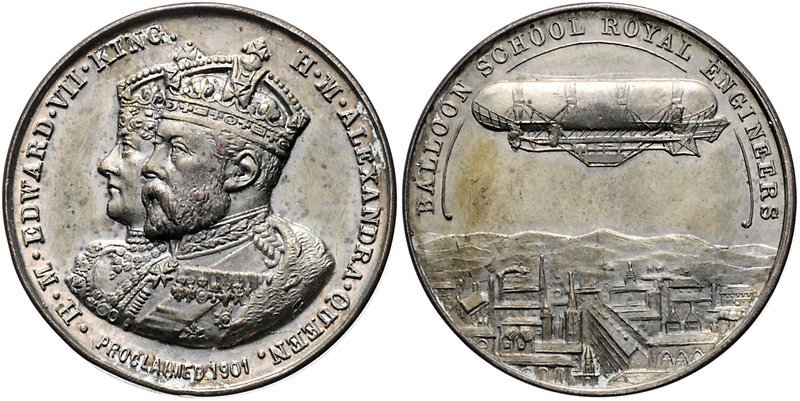Großbritannien Edward VII. 1901-1910 Bronzemedaille 1901 versilbert (v. AF = A. ...