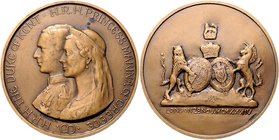 Großbritannien George V. 1910-1936 Bronzemedaille 1934 (v. Phalireas) a.d. Vermählung des Herzogs von Kent mit Prinzessin Marina v. Griechenland, i.Rd...