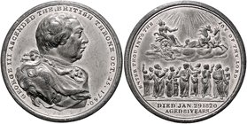 Großbritannien - Lots Lot von 3 Zinnmedaillen: 1820 (v. Wyon) a.d. Tod von George III. (vz, 40,4mm 29,5g), 1830 (v. Ingram) a.d. Tod von George IV. (f...