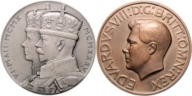 Großbritannien - Lots Lot von 2 Bronzemedaillen: 1935 versilbert (v. Metcalfe) a.d. 25-jährige Regierungsjubiläum und 1937 (v. Tautenhayn) auf König E...