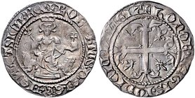 Italien - Neapel Robert von Anjou 1309-1343 Gigliato o.J. mit Umschriften: ROBERTYS . DEI . GRA . IERLET SICIL . REX + / + HONOR . REGIS . IVDICIV . D...