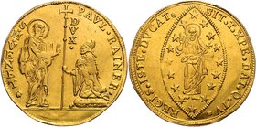 Italien - Venedig Paolo Renier 1779-1789 10 Zecchino o.J. Felder leicht geglättet, kl. Reparaturstelle (?) Friedb. 1431. Monten. 3047. 
attraktives S...