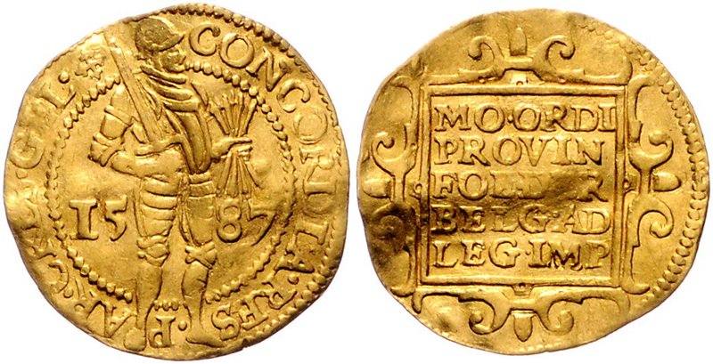 Niederlande - Geldern Dukat 1587 Friedb. 237. Delm. 649. 
gewellt, 3,41 g gutes...