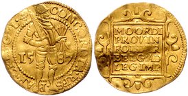 Niederlande - Geldern Dukat 1587 Friedb. 237. Delm. 649. 
gewellt, 3,41 g gutes ss