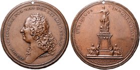Polen Stanislaus I. Leszczynski 1738-1766 Bronzemedaille 1755 (v. A.M.S.V.= Anne Marie de Saint Urbain) a.d. Errichtung des Denkmals in Nancy Wurzbach...