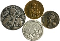 Polen Unter Fremdherrschaft 1795-1918 Lot von 4 Stücken: Bronzegussmedaille o.J. (v. I.P.H.F= Johann Philipp Holzhäuser) auf Wladislaw III. 1434-1444 ...