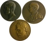 Polen Republik 1918-1939 Lot von 4 Bronzemedaillen: 2x 1934 (v. Bonnetain) a.d. Konsul Georges Vaxelaire (je ca. 66,0mm 90,0g), 1936 (v. Ostlowski) a....