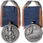 Rumänien Carol I. als König 1881-1914 Silbermedaille 1913 tragbar für Teilnehmer des Donau-Überganges während des Balkan-Krieges Wurzbach 4375. 
m.Lo...