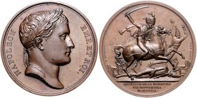Russland Alexander I. 1801-1825 Bronzemedaille 1812 (v. Andrieu/Jeuffroy) a.d. Schlacht an der Moskwa bei Borodino, glatter Rand Diakov -. Slg. Jul. 5...