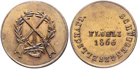 Schweiz - Schützenmedaillen Messingjeton 1865 der Schützengesellschaft Flühli Richter 272 (Jetons). 
20,6mm 2,1g ss-vz