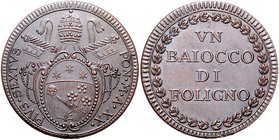 Vatikan Pius VI. 1775-1798 1 Baiocco 1794 (A XX) Muntoni 343. 
 vz-st