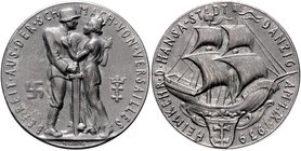 Medaillen von Karl Goetz Weißmetallmedaille 1939 spätere Kopie Die Rückkehr von Danzig in das Deutsche Reich, ohne Randschrift Kien. 561. Slg. Bö. 657...