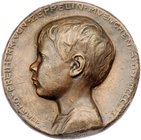 Medaillen von Hans Schwegerle Bronzegussmedaille 1909 einseitig (Poellath, Schrobenhausen) auf Harro Freiherr von Zeppelin, Auflage 2 Stück. Hasselman...