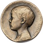 Medaillen von Hans Schwegerle Bronzegussmedaille 1909 einseitig (Poellath, Schrobenhausen) auf Harro Freiherr von Zeppelin, Signatur nicht lesbar. Auf...