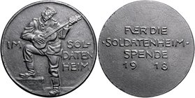 Medaillen von Hans Schwegerle Eisengussmedaille 1918 Spendenauslösezeichen des Bayer. Landesausschusses für Soldatenheime München. Auflage nur 12 Stüc...