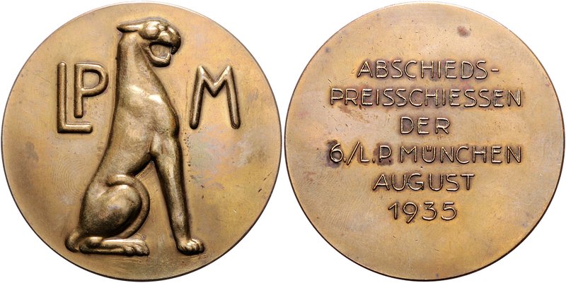 Medaillen von Hans Schwegerle Bronzemedaille 1935 vergoldet a.d. Abschieds-Freis...