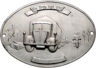 - Auto und Motorrad Autoplakette o.J. aus Zink des Kraftwagen-Transport-Regiments 616, mit 2 Montagelöchern 
108,6x76,3mm 141,2g vz-st
