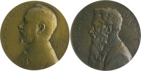 - Bergbau - Belgien - Lots Lot von 6 Stücken: Bronzemedaille 1852 (v. Hardy) auf Mathieu Louis Mueseler (vz+, 64,9mm 101,0g), Bronzemedaille o.J. (v. ...