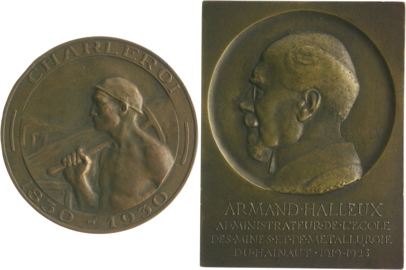 - Bergbau - Belgien - Lots Lot von 5 Stücken: Bronzemedaille 1908 (v. Devreese) ...