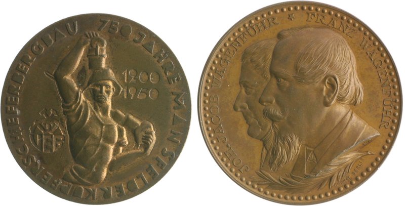 - Bergbau - Deutschland - Lots Lot von 4 Stücken: Bronzemedaille 1892 (v. Oertel...
