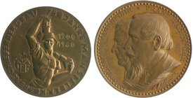 - Bergbau - Deutschland - Lots Lot von 4 Stücken: Bronzemedaille 1892 (v. Oertel) a.d. 50-jährige Bestehen des Eisenwerkes Tangerhütte (vz-st, 38,3mm ...