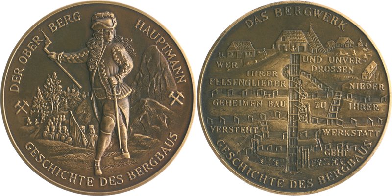 - Bergbau - Deutschland - Lots Lot von 7 modernen Bronzemedaillen von W. Godec/ ...