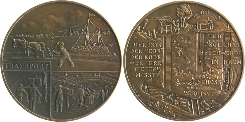 - Bergbau - Deutschland - Lots Lot von 8 modernen Bronzemedaillen von W. Godec/ ...