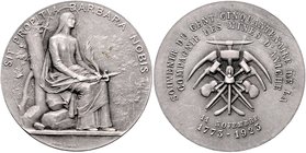 - Bergbau - Frankreich - Aniche Lot von 2 Silbermedaillen: (v. Daniel Dupuis) 1923 a.d. 150-jährige Jubiläum der Grube d´Aniche, i.Rd: Punze ARGENT un...